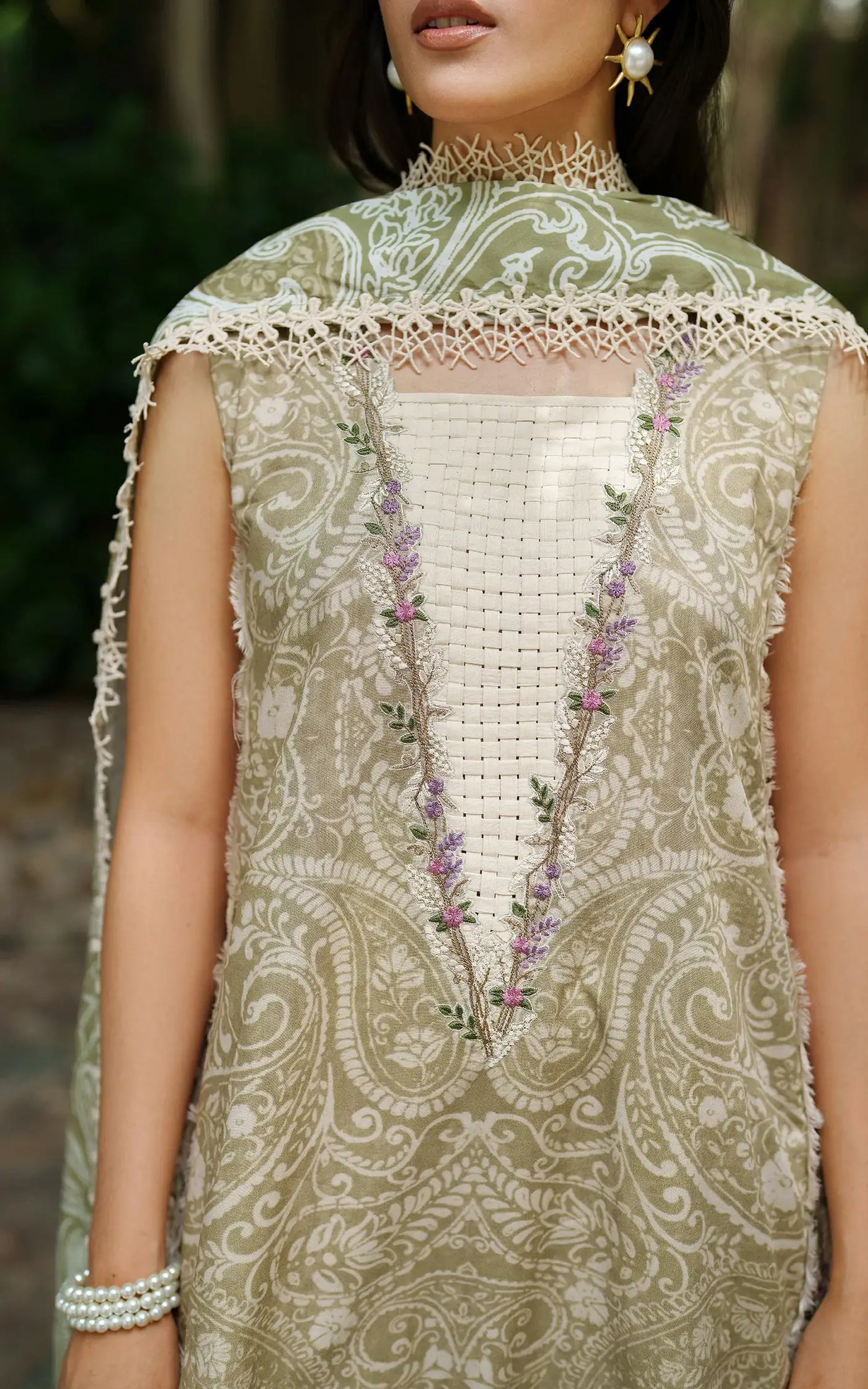 Frozen Dew-MWL25-07 | 3pcs Embroidered Stitched Suit