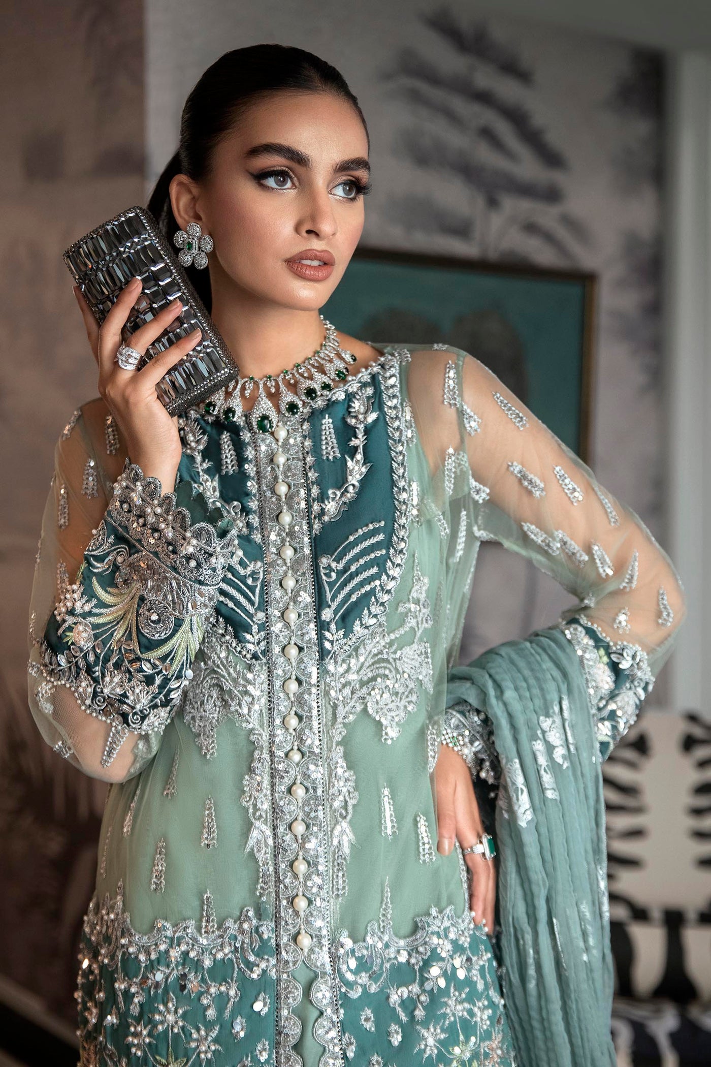 Unstitched 3 Piece Net Suit