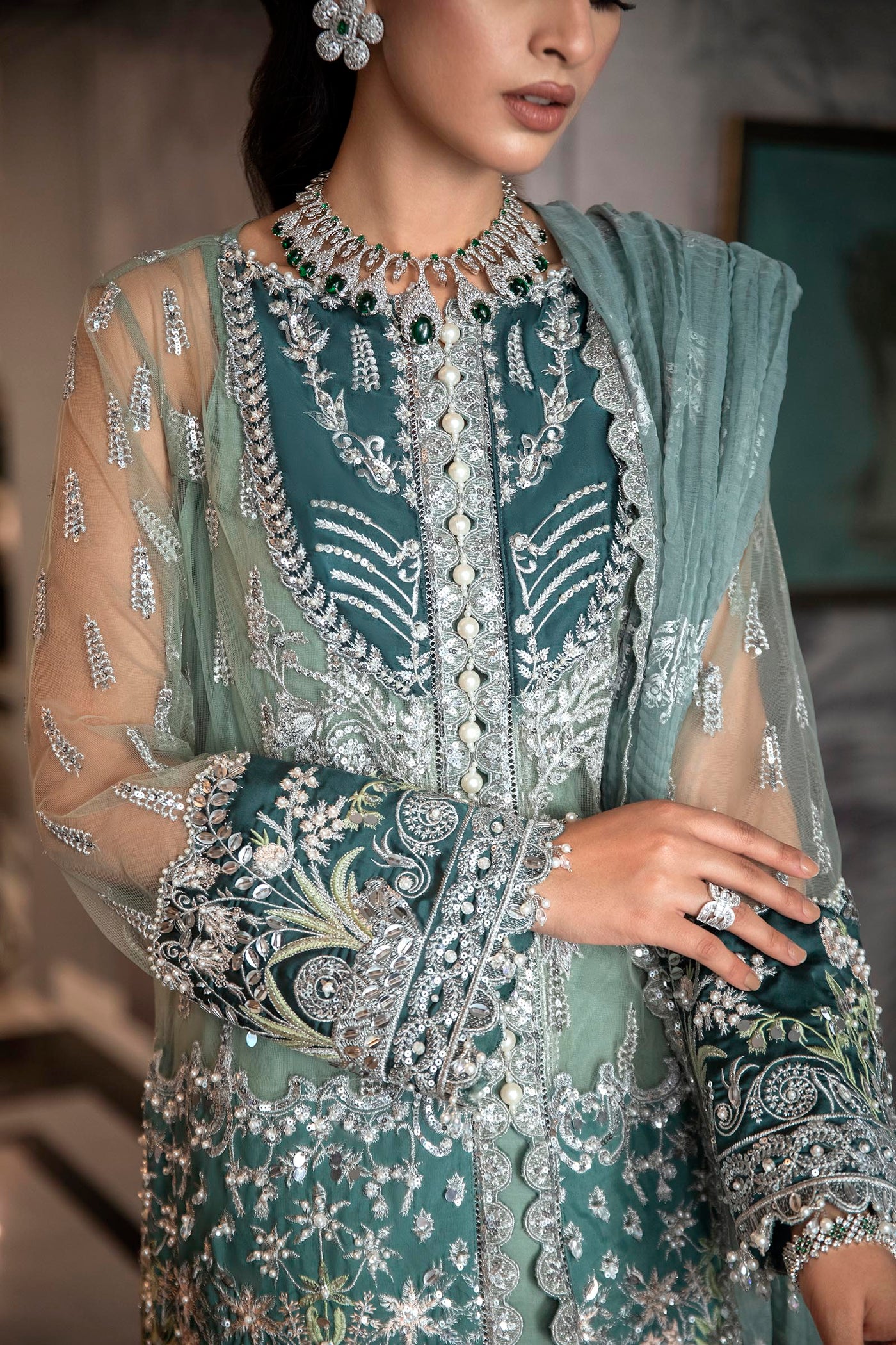 Unstitched 3 Piece Net Suit