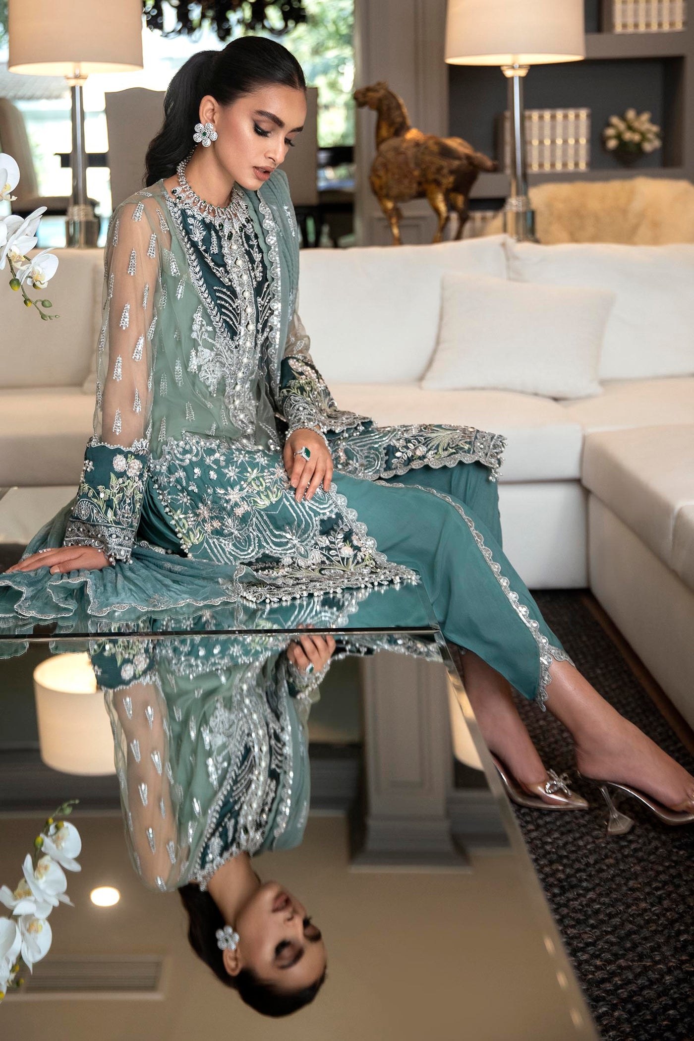 Unstitched 3 Piece Net Suit