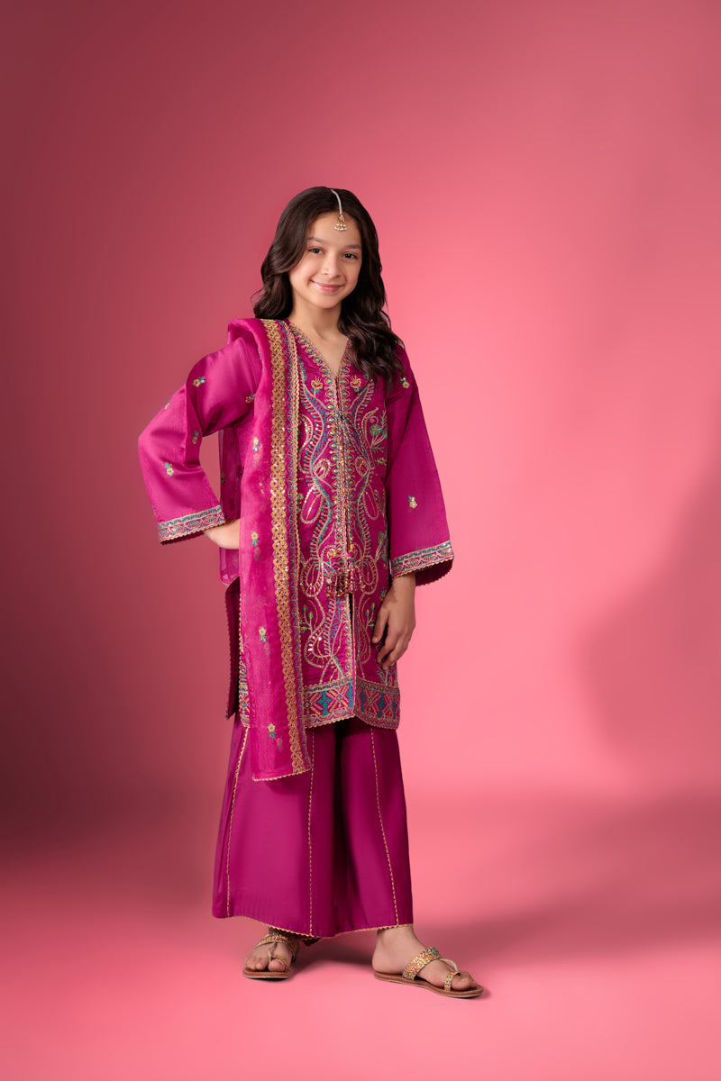 Pink-Lurex-Net-3 Piece (GP3PSLW25GI9O3)