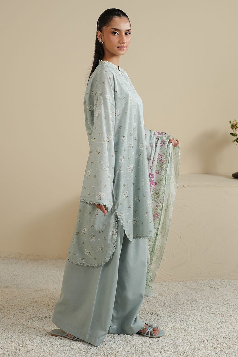 GRAY FROST-3PC PRINTED LAWN SUIT