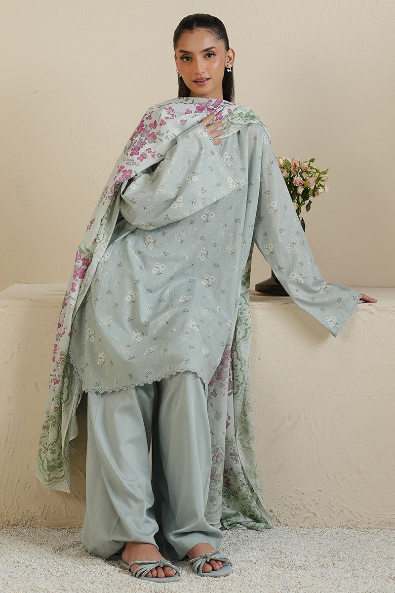 GRAY FROST-3PC PRINTED LAWN SUIT