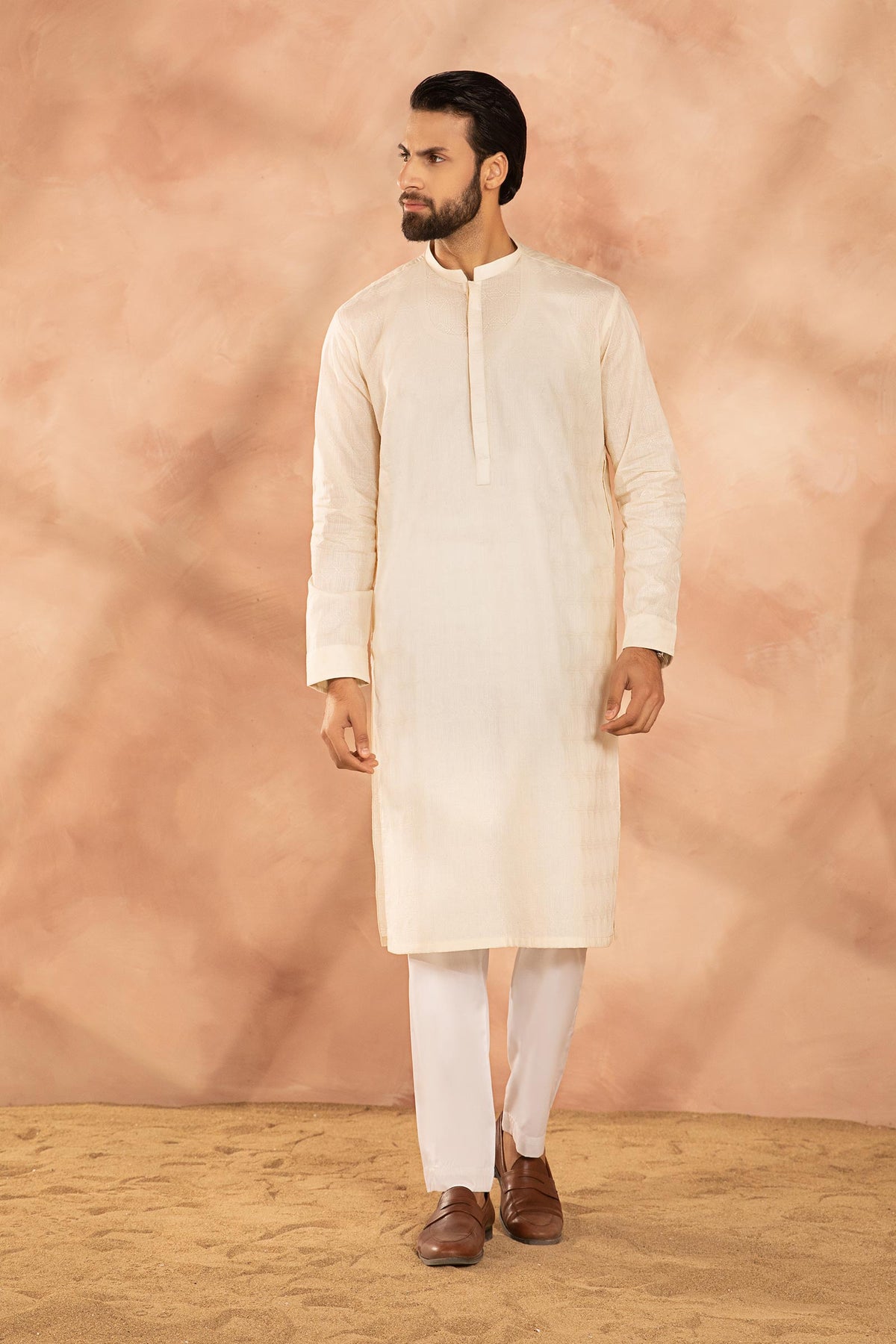 Embroidered Cotton Kurta