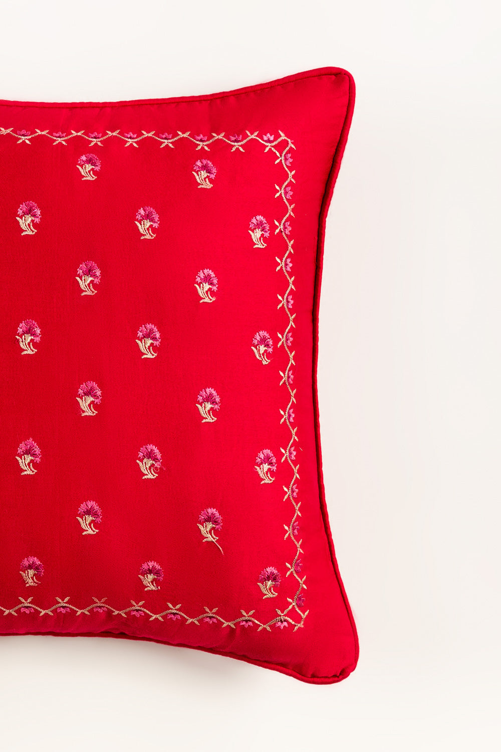 Garnet Embroidered Cushion Cover