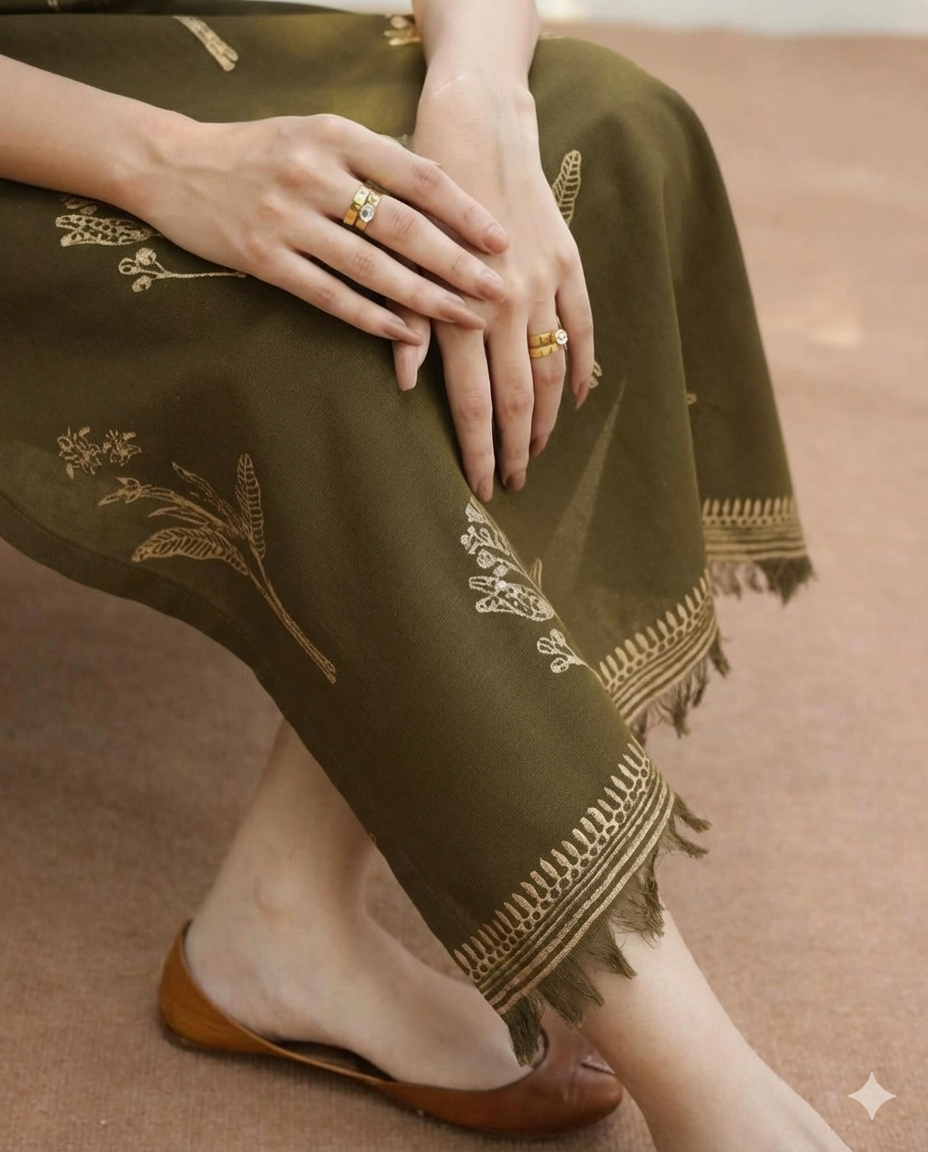 Green Aura 3-Piece Stitched Suit