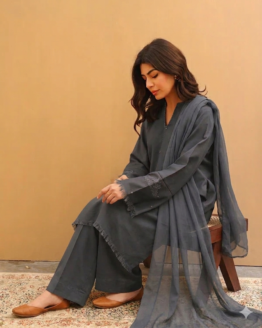 Grey Elegance | 3-Piece Stitched Suit