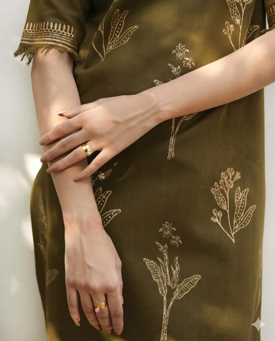 Green Aura 3-Piece Stitched Suit
