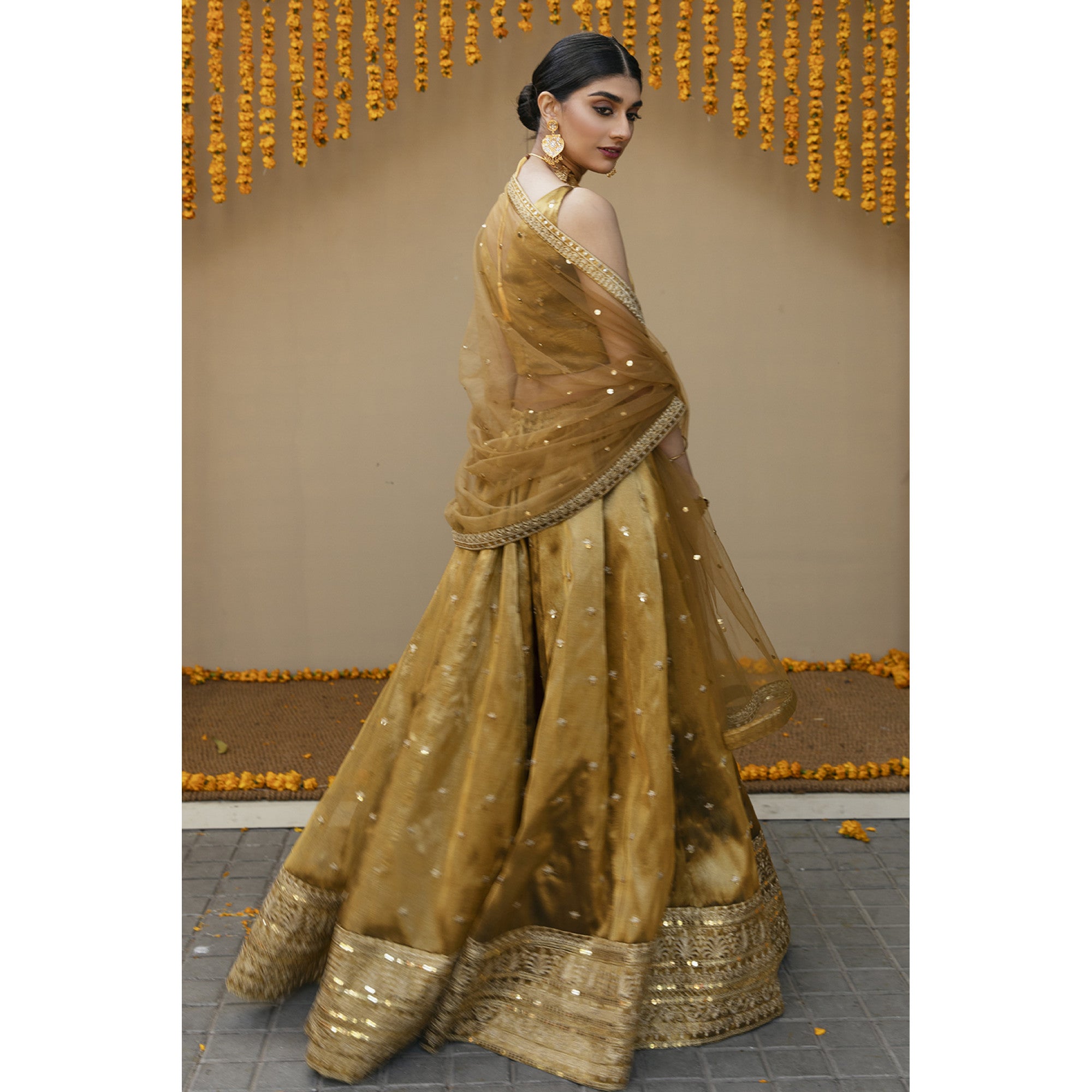 Gold Lehanga Choli