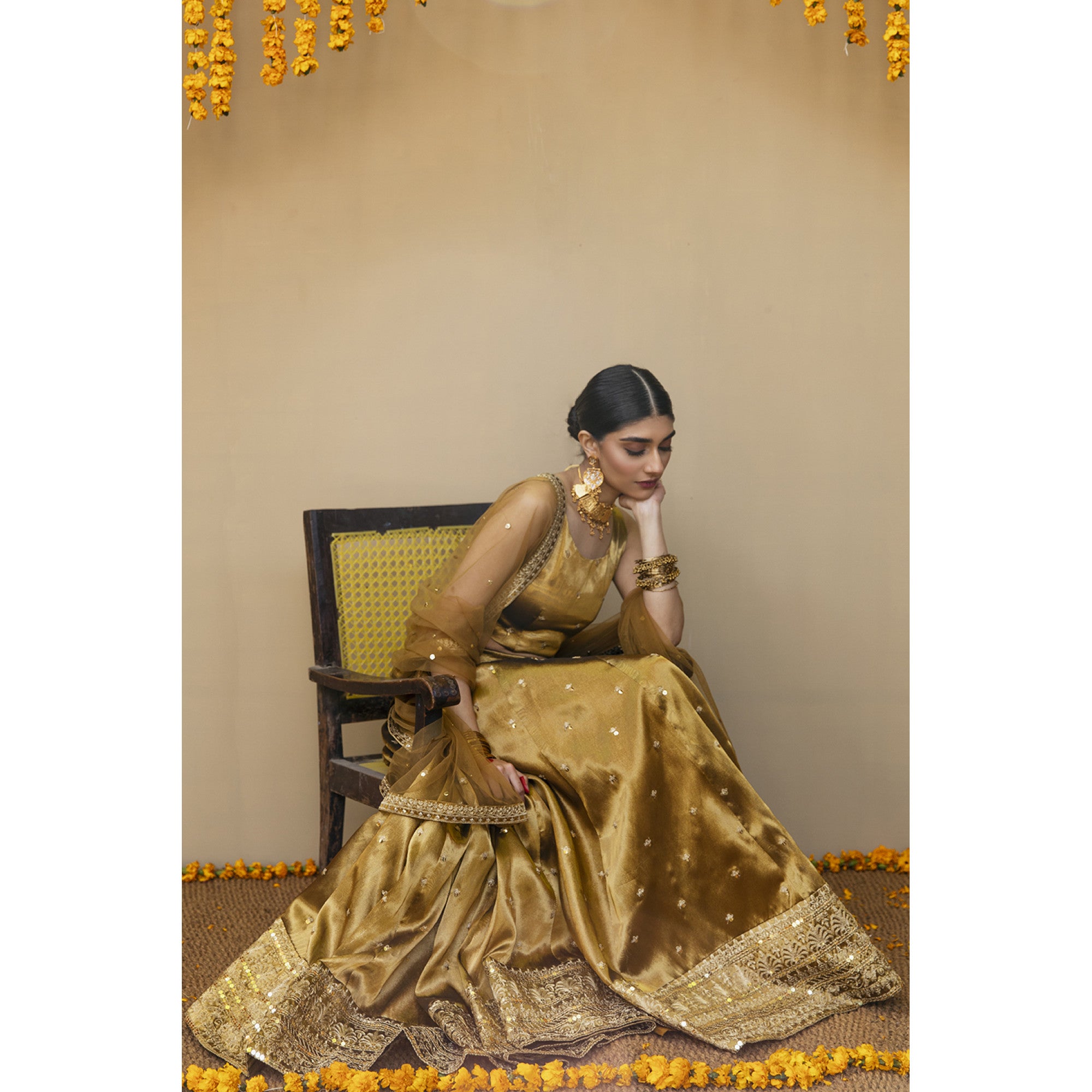 Gold Lehanga Choli