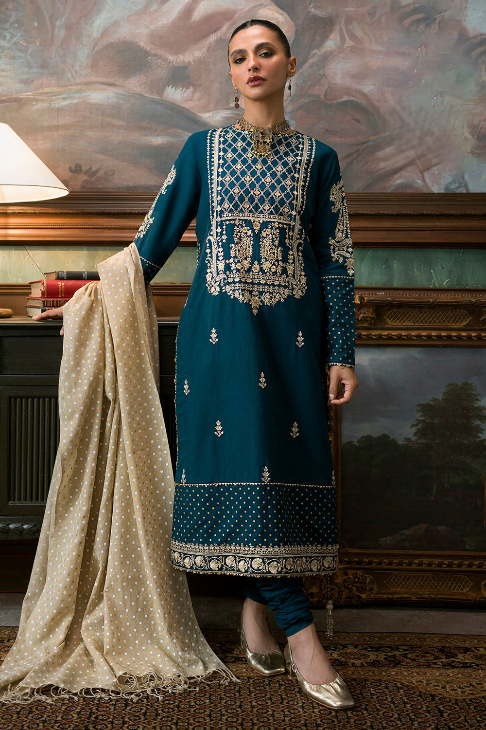 3 Piece Embroidered Suit