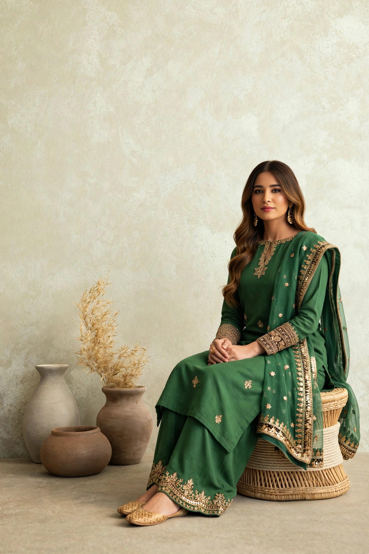 Green Zareen Lawn Suit - 3 Piece Embroidered Ready to Wear