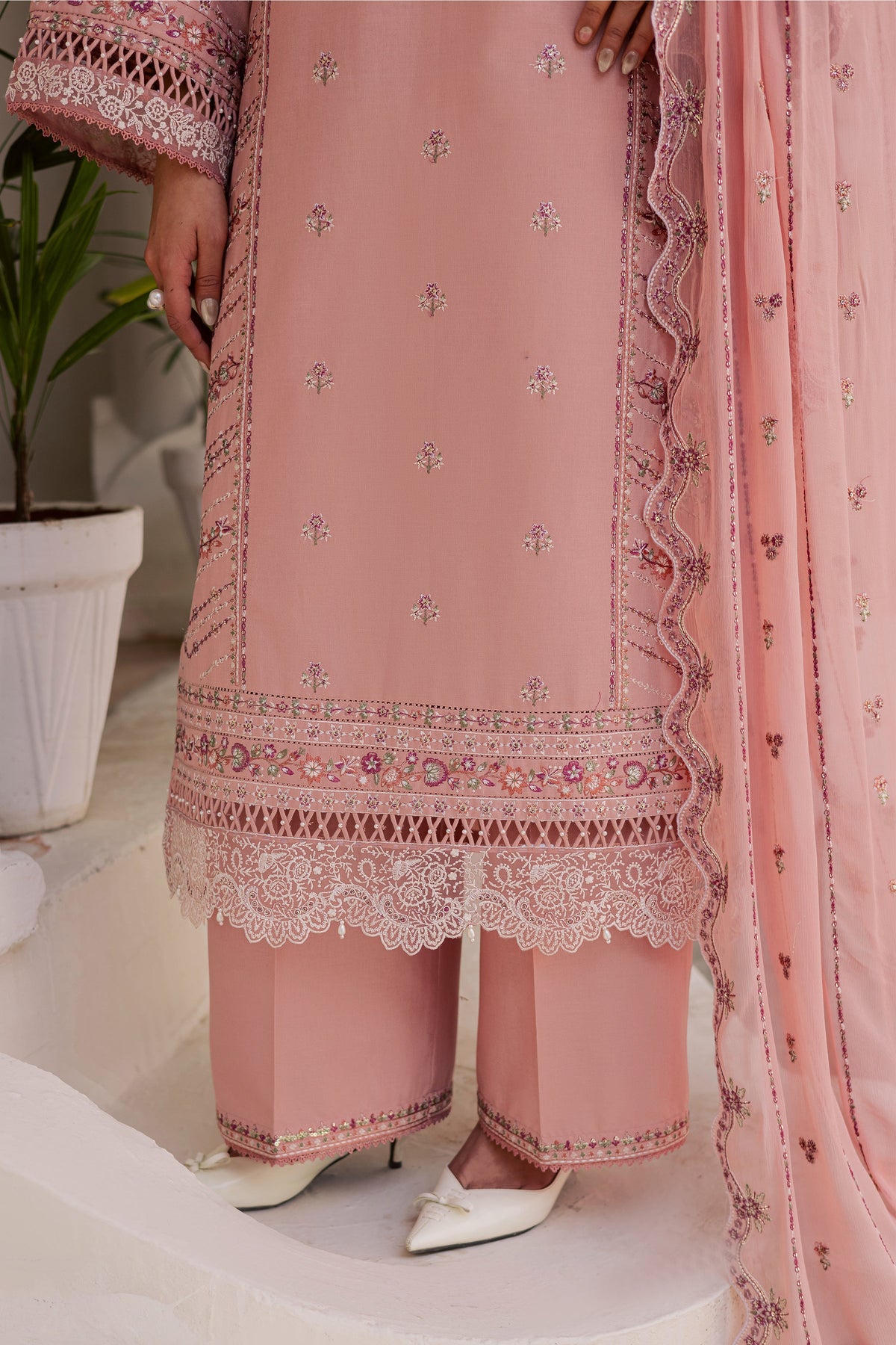 Gulzaar 3Pc - Embroidered Khaddar Dress