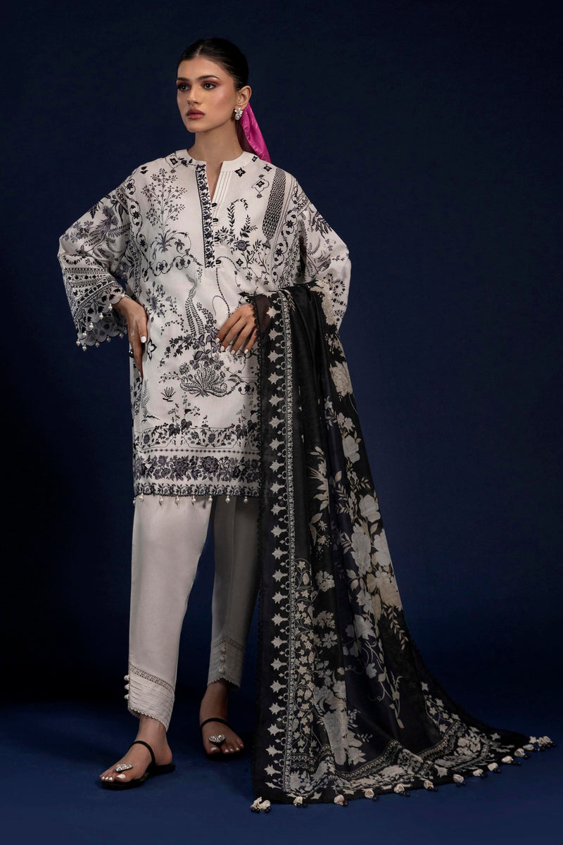 stitched Lawn 3 Piece Suit (RTS)