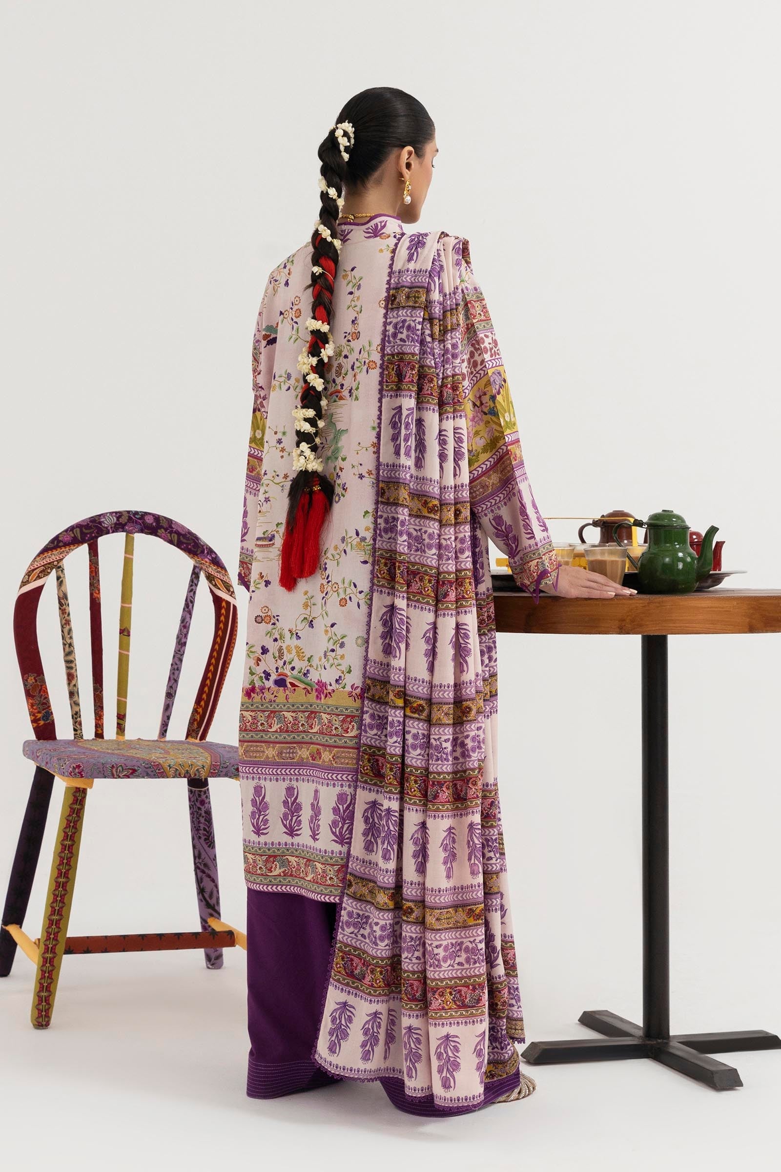 Stitched Printed Linen Suit