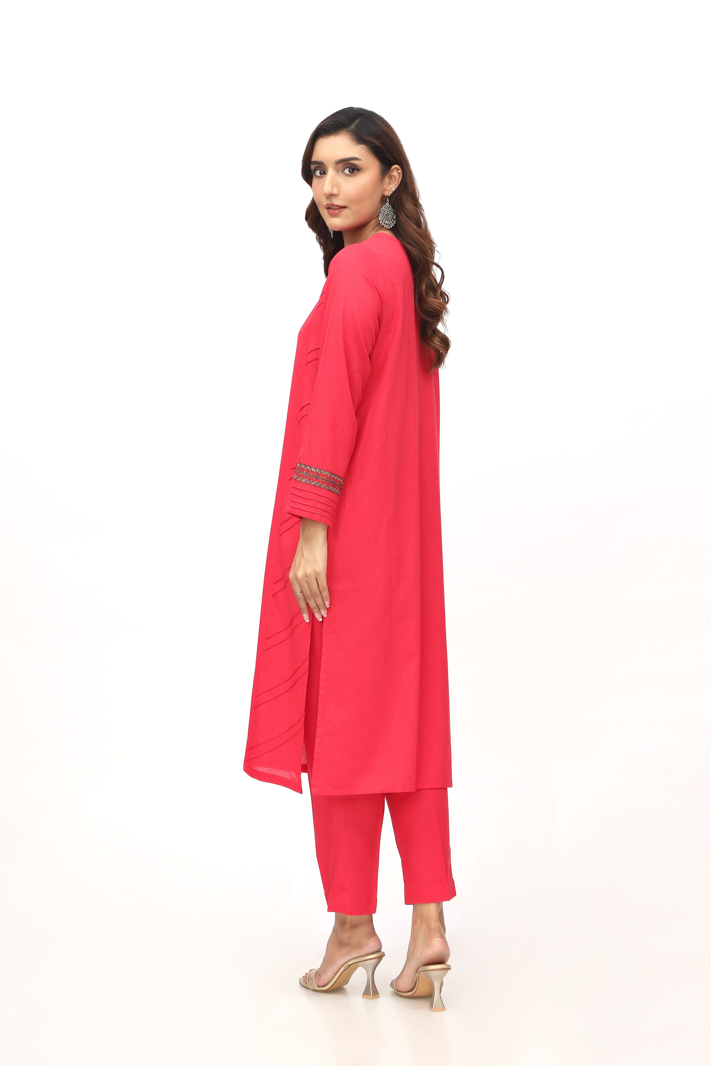 2 Piece Lawn Karandi Embroidered Suit  (HB1197)