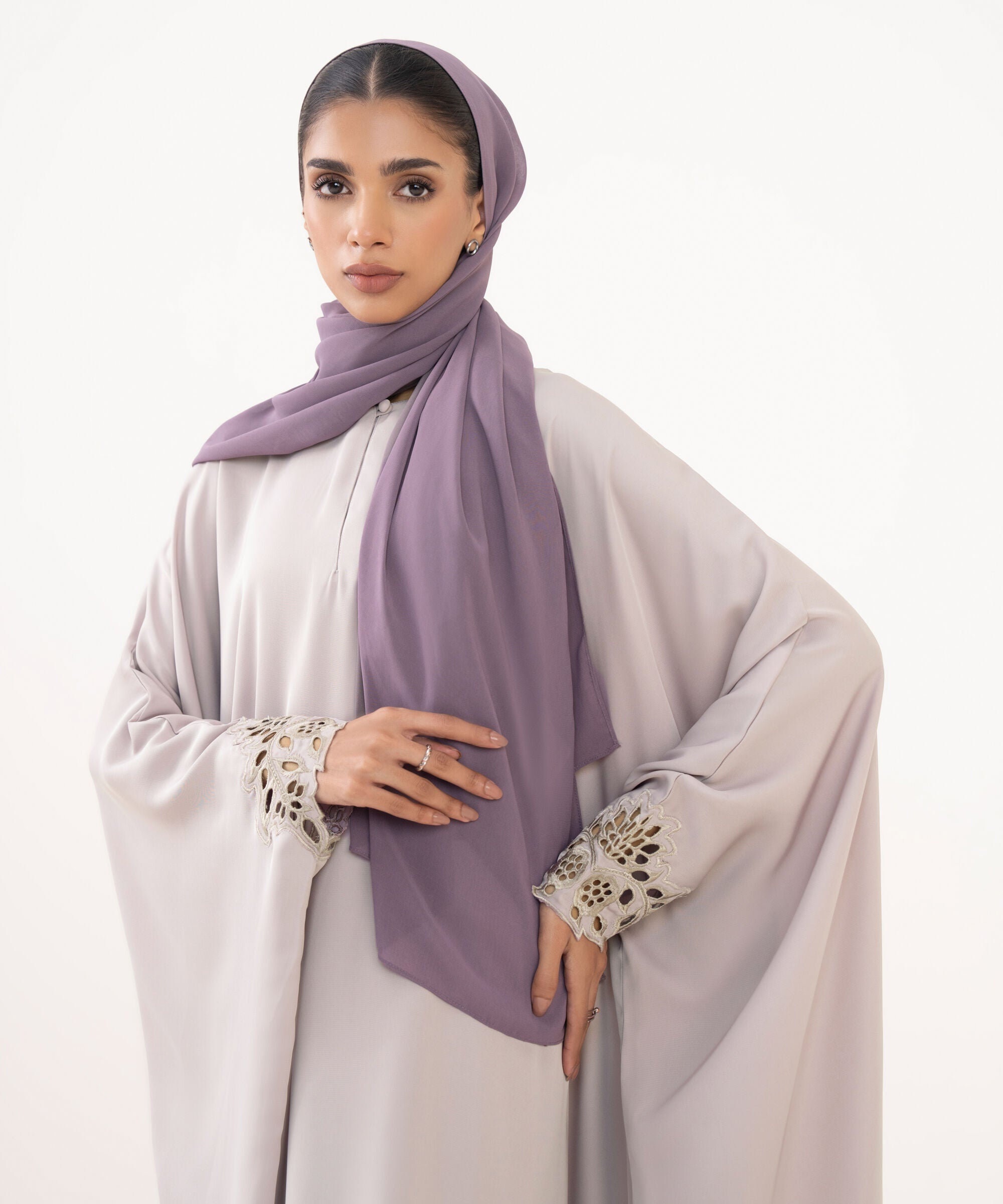 Women's Mauve Polyester Hijab