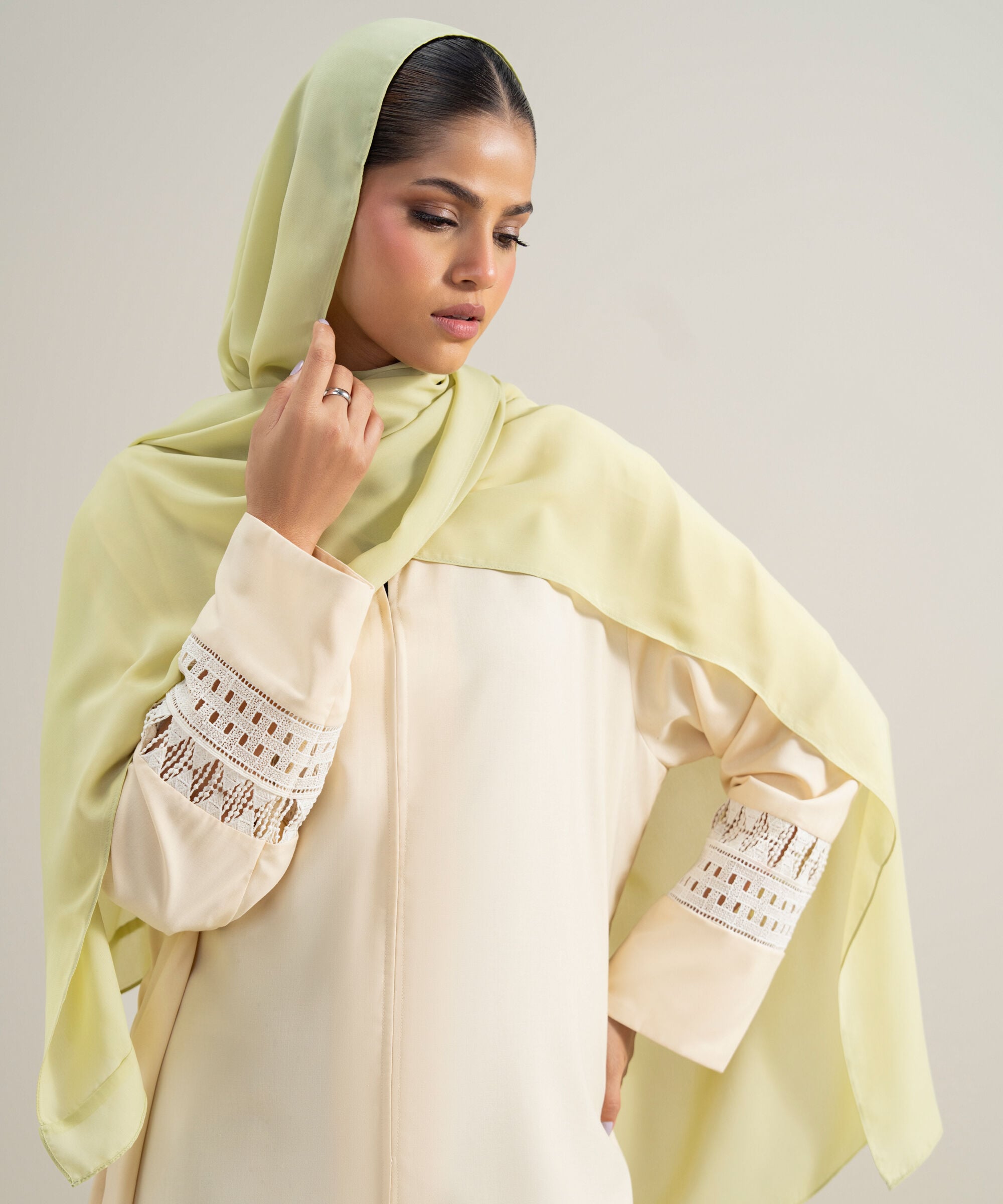 Women's Polyester Yellow Hijab