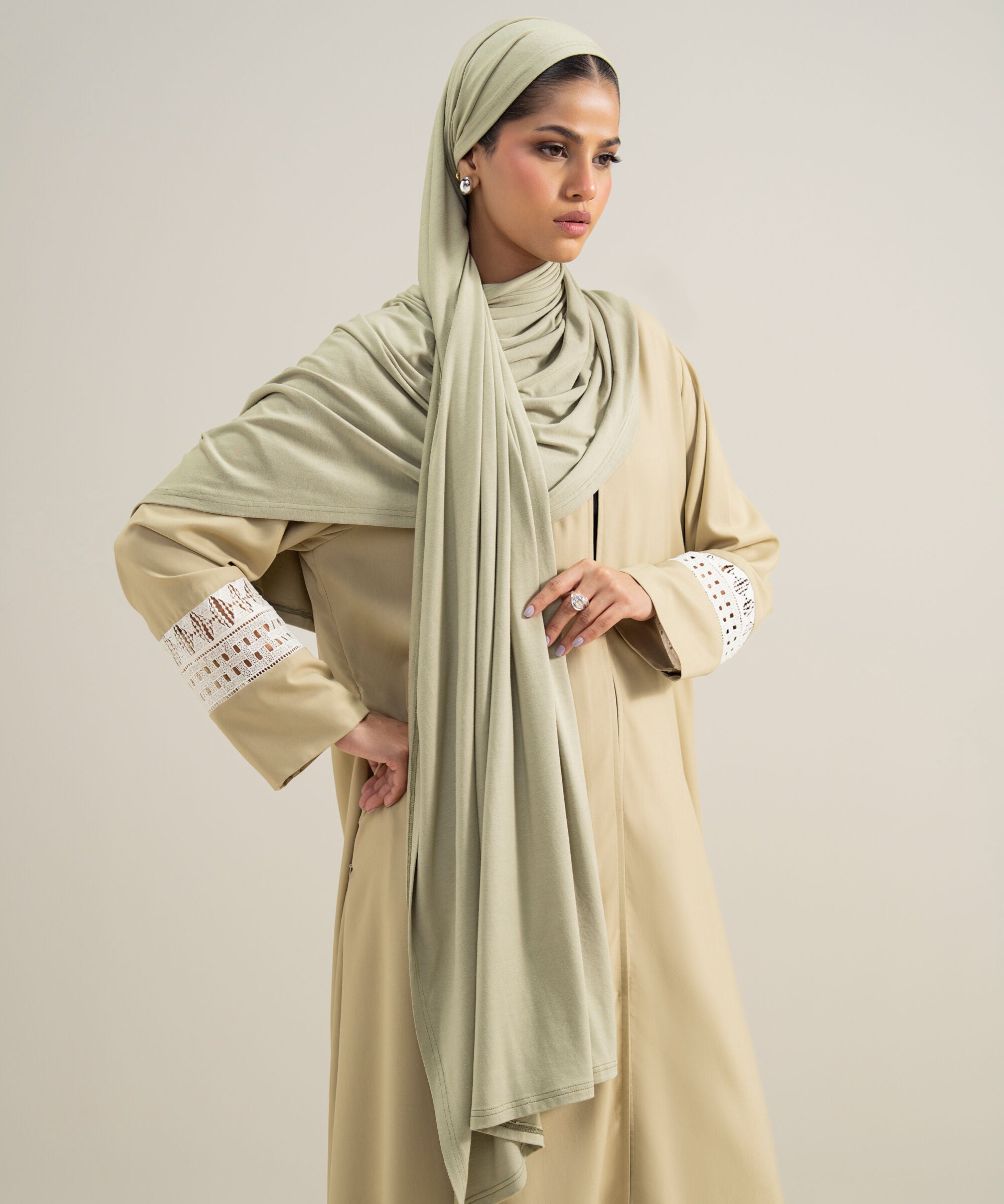Women's Modal Green Hijab