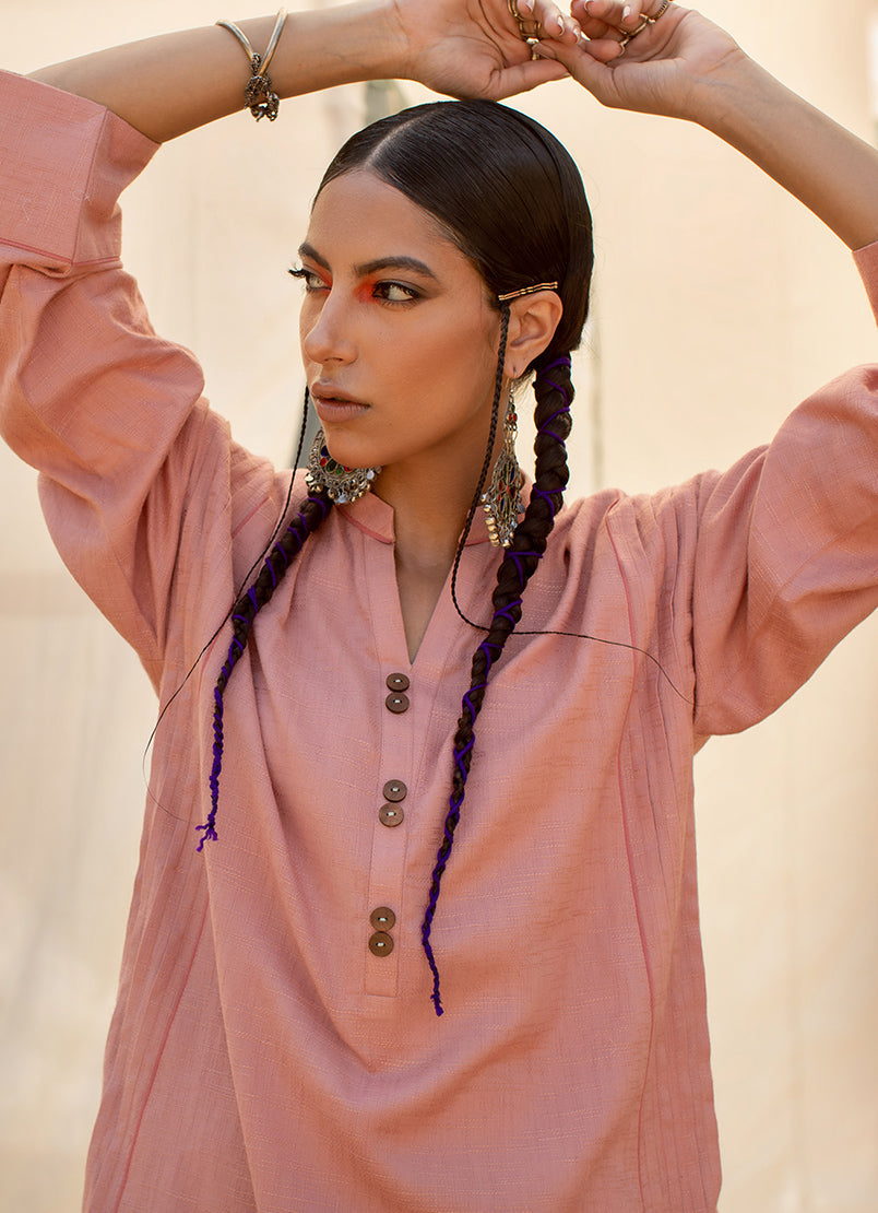 Peach Cotton Textured CO-ORD Set13480