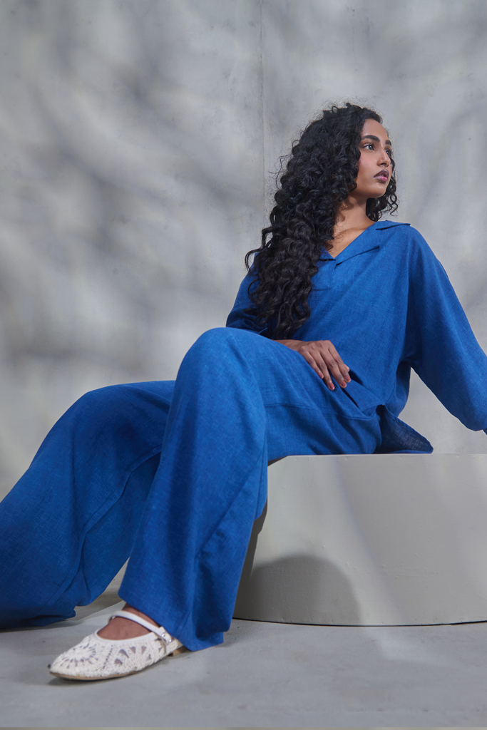 Blue Linen Co-ord Set
