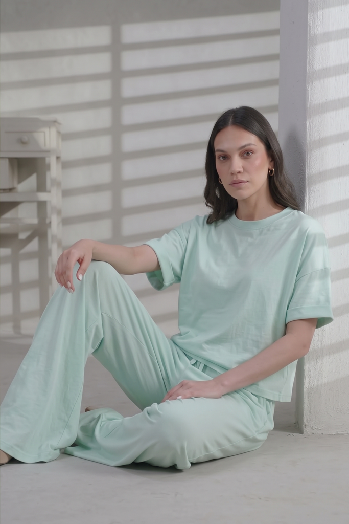 Mint Green Jersey Co-ord Set