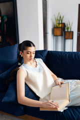 IVORY LUXURY EMBROIDERED 2PCS SET (NPA2-25303) - READY TO WEAR