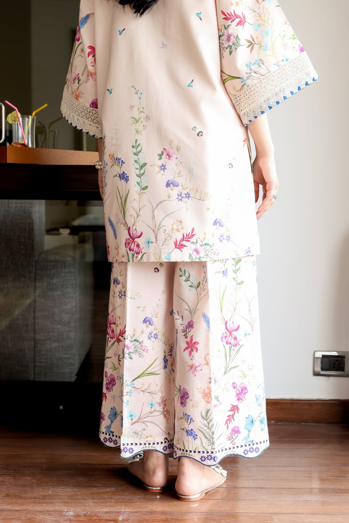 BLUSH PINK LILY LUXURY PRINTED & EMBROIDERED 2PCS SET (NPA2-25312)-READY TO WEAR