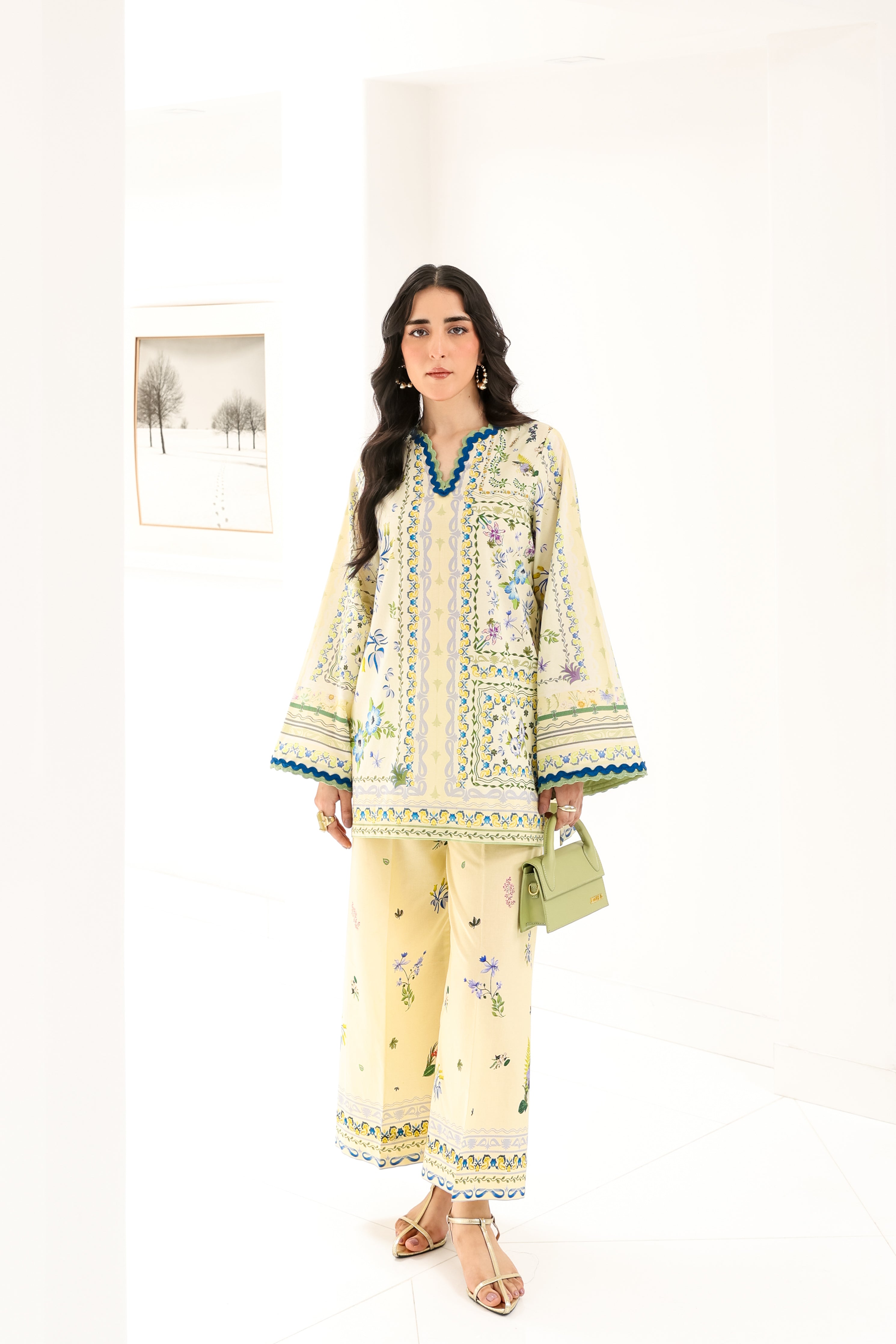BUTTER YELLOW LUXURY PRINTED 2PCS SET (NPA2-25311) READY TO WEAR