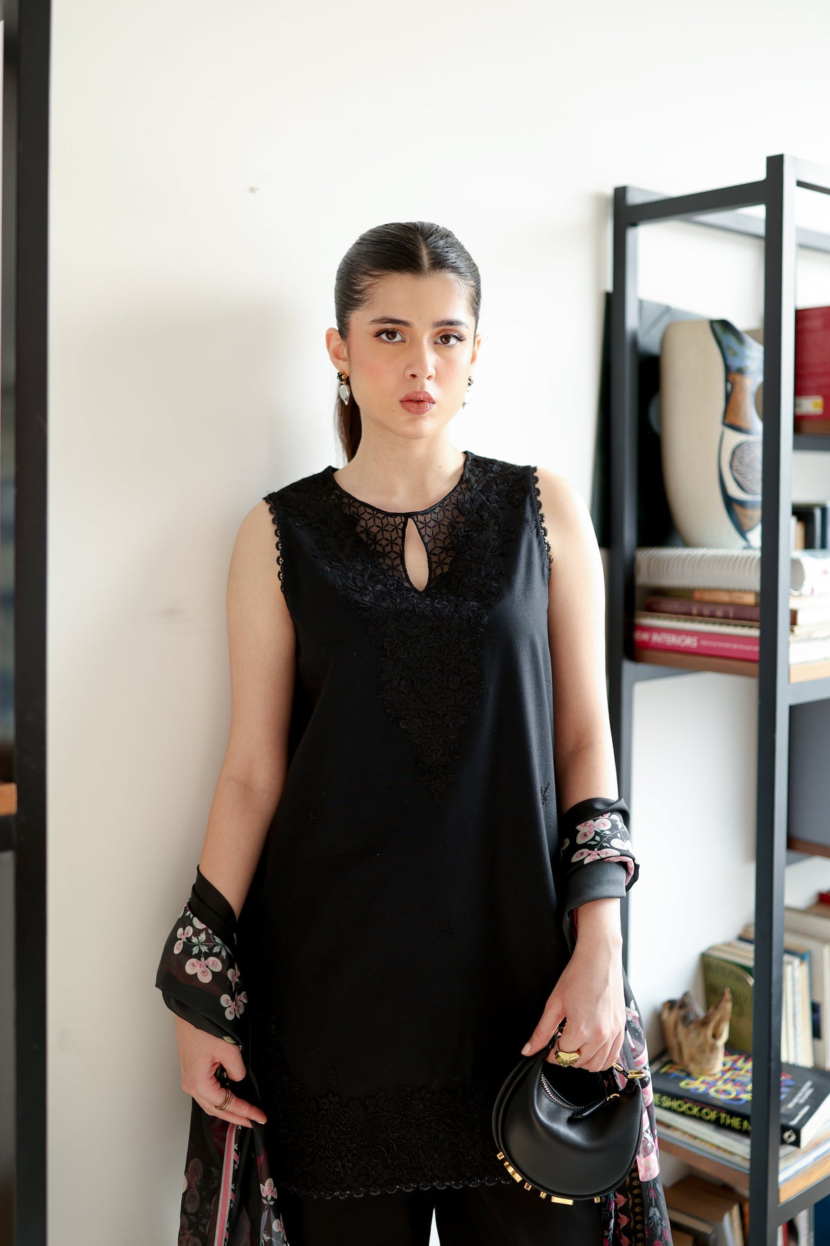 JET BLACK LUXURY EMBROIDERED 3 PCS SET (NPA3-25430)-READY TO WEAR