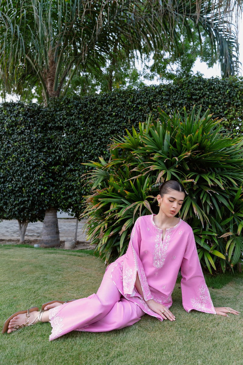 Bright Pink Luxury Embroidered 2Pcs Set (Npa2-25305) - Ready To Wear
