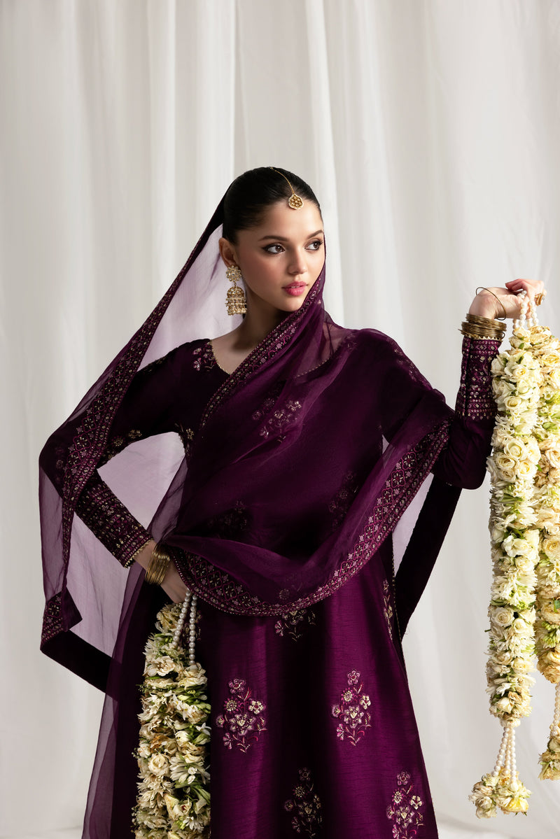 Deep Plum Luxury Wedding Edit 2025 (Npa3-25437) - Delivery After Eid Ul Adha 2026