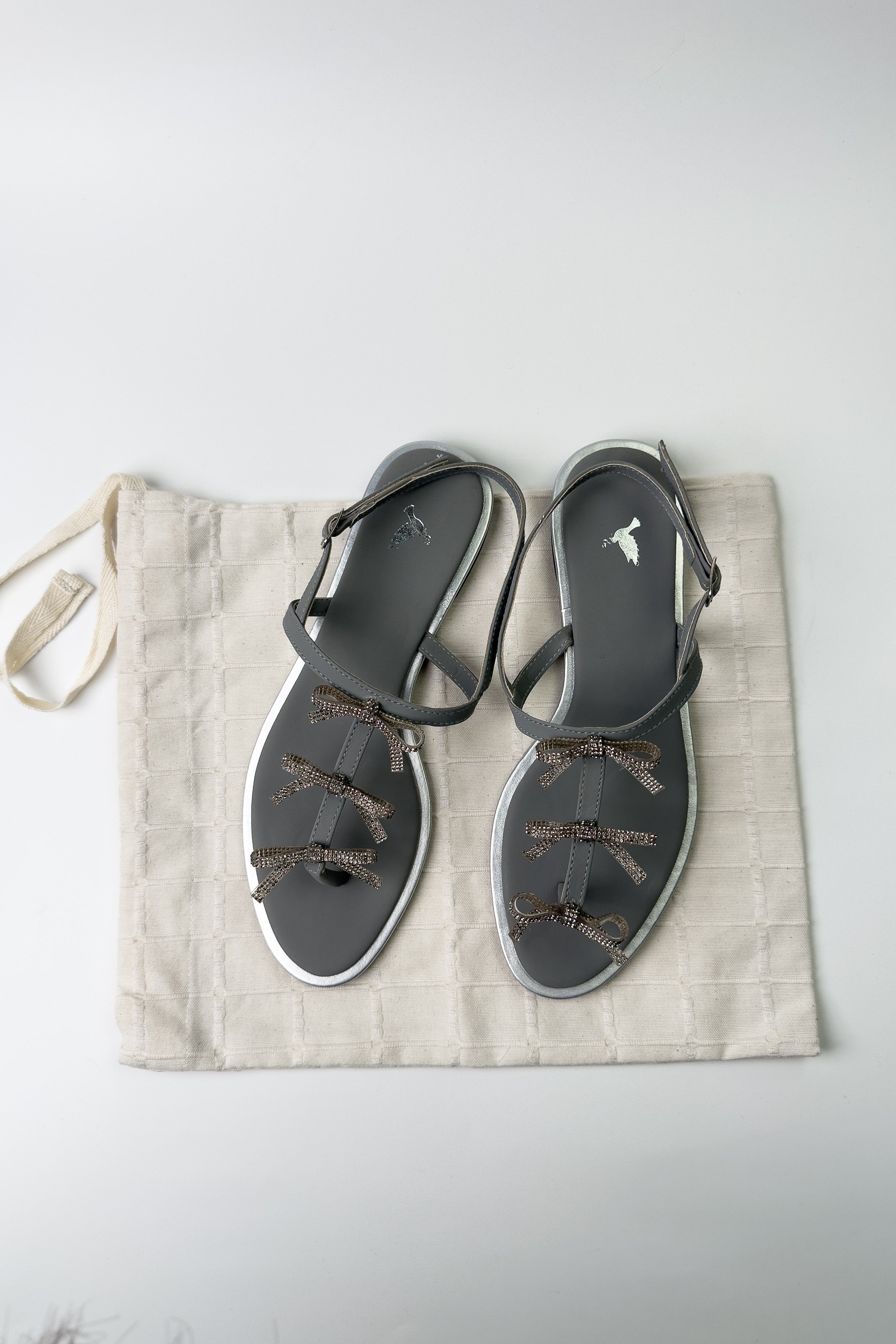 Deep Grey Flat Sandals Zbn 25003