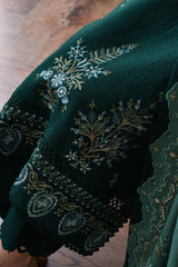 EMERALD GREEN LUXURY EMBROIDERED KARANDI SET STITCHED (NEL-25623) READY TO SHIP