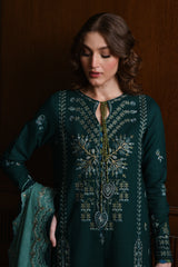 EMERALD GREEN LUXURY EMBROIDERED KARANDI SET STITCHED (NEL-25623) READY TO SHIP