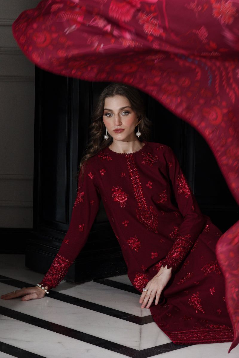 BLUSH PINK LILY LUXURY PRINTED & EMBROIDERED 2PCS SET (NPA2-25312)-READY TO WEAR