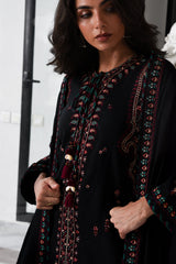 BLACK KASHMIRI LUXURY EMBROIDERED KARANDI SET STITCHED (NEL-25624) READY TO SHIP