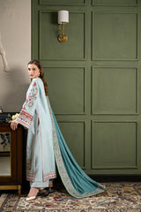 ICE BLUE LUXURY EMBROIDERED KARANDI SET STITCHED (NEL-25634) READY TO SHIP