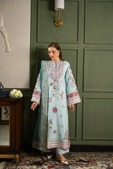 ICE BLUE LUXURY EMBROIDERED KARANDI SET STITCHED (NEL-25634) READY TO SHIP