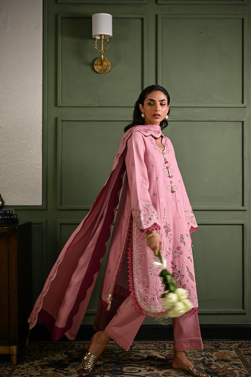 Blush Pink Luxury Embroidered Karandi Set (Nel-25632)