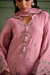 BLUSH PINK LUXURY EMBROIDERED KARANDI SET STITCHED (NEL-25632) READY TO SHIP