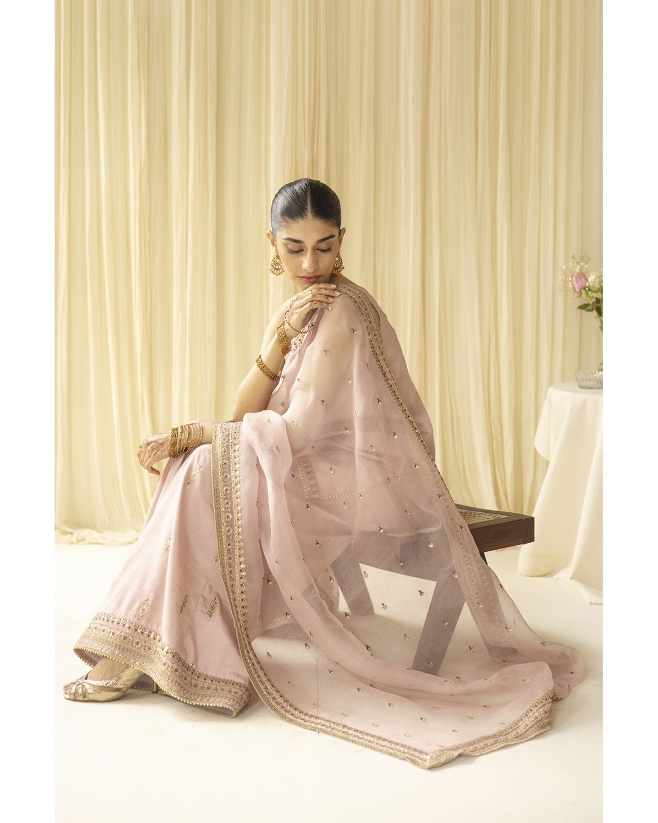 Pink Majesty Sharara Suit | Blush Pink Premium Lawn 3 Piece