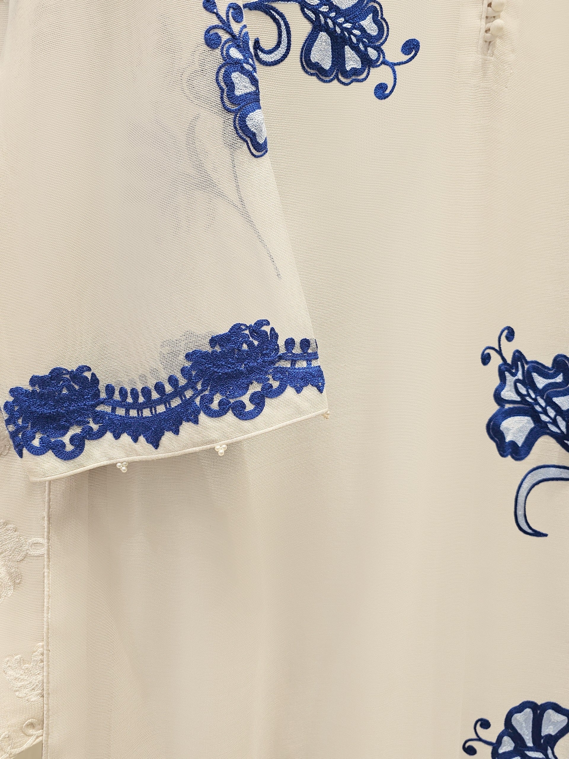 3 Piece - Pure Embroidered Cotton Net Suit S111886