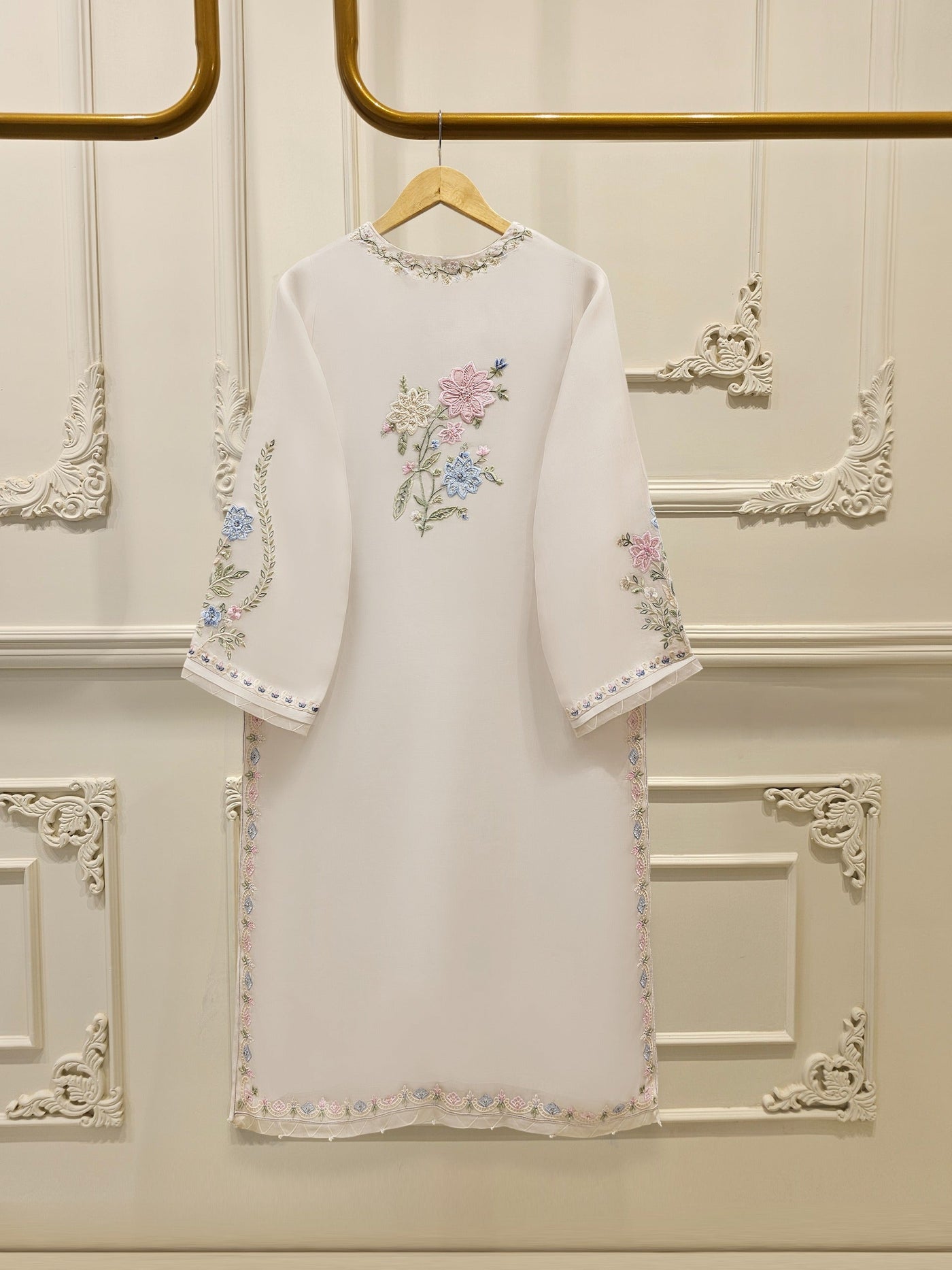 3 Piece - Pure Embroidered Organza Suit S112013
