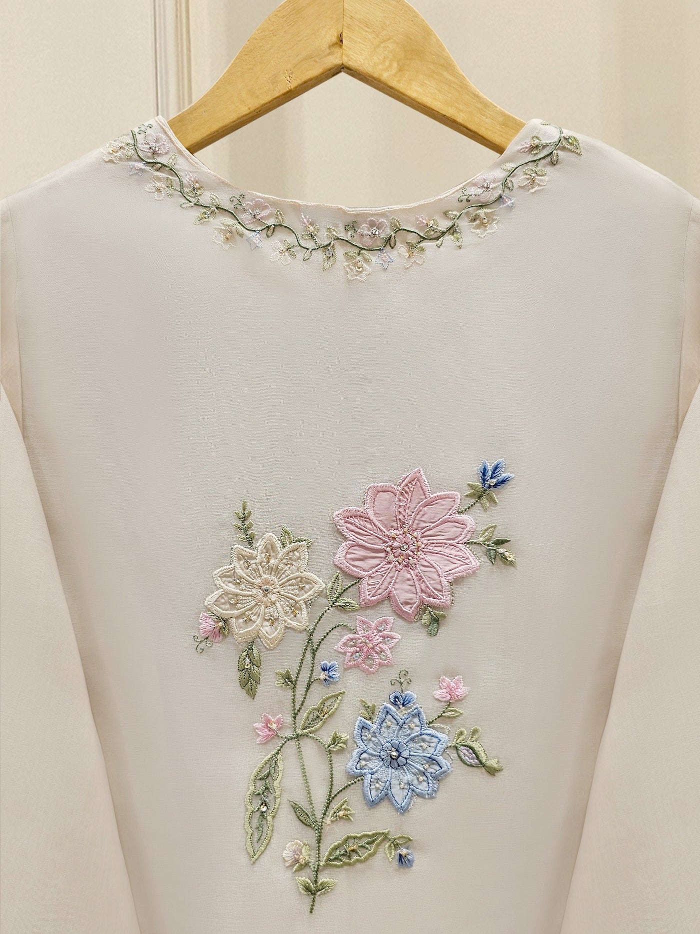 3 Piece - Pure Embroidered Organza Suit S112013