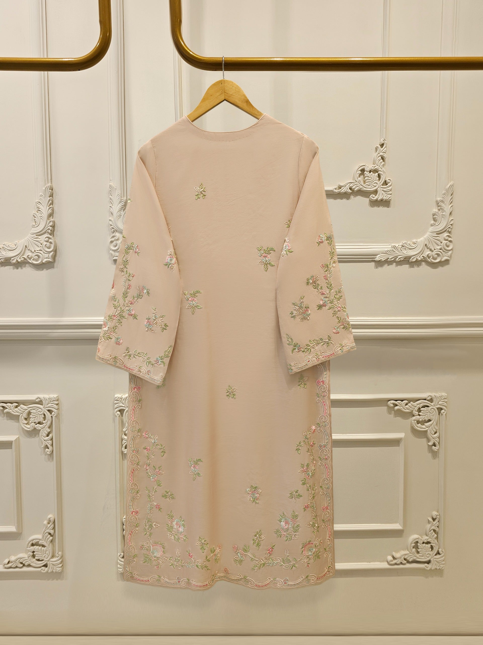 3 Piece- Pure Khadi Silk Embroidered Suit S112026