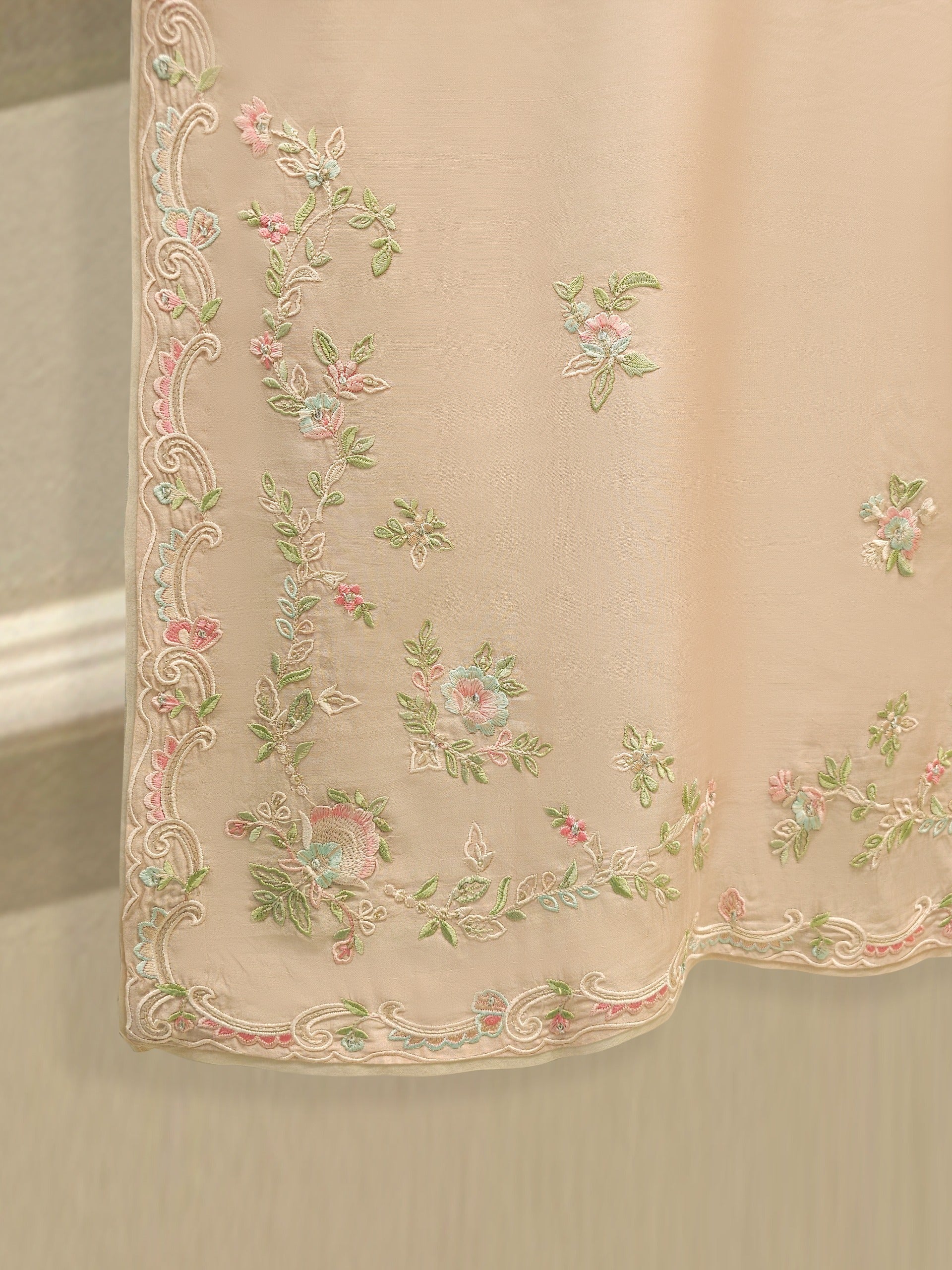 3 Piece- Pure Khadi Silk Embroidered Suit S112026