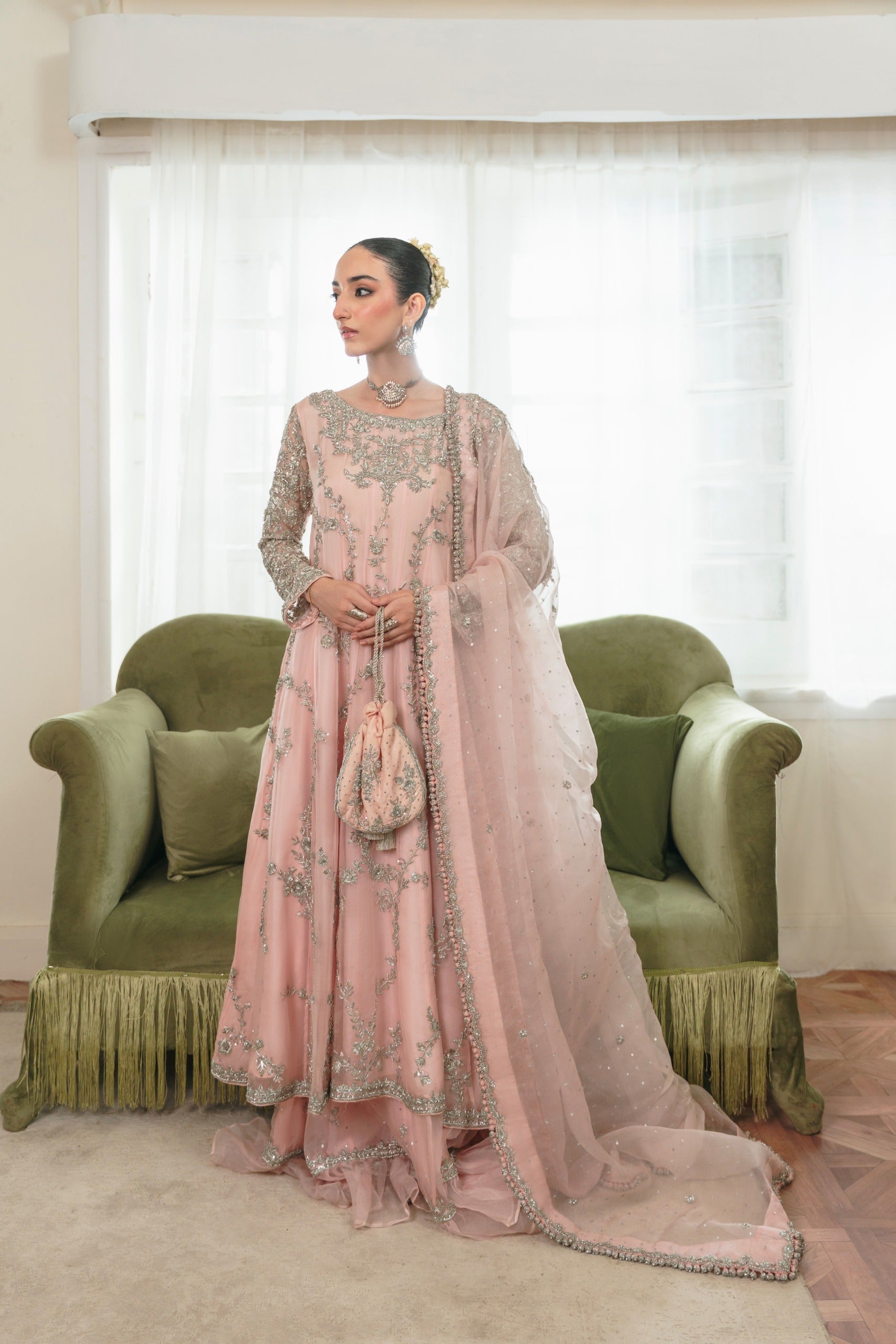 Blush Pink Rashmeen Silver
