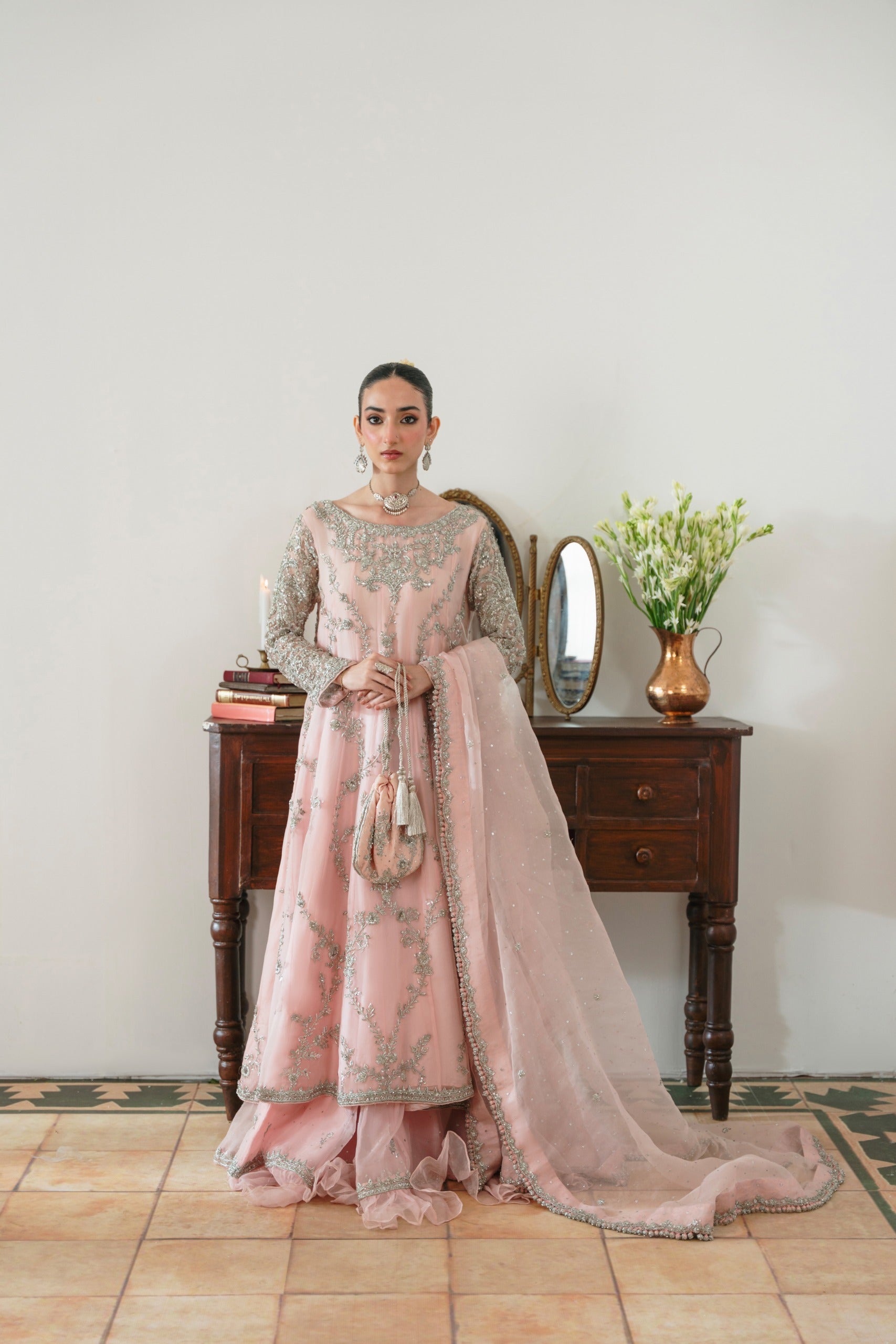 Blush Pink Rashmeen Silver