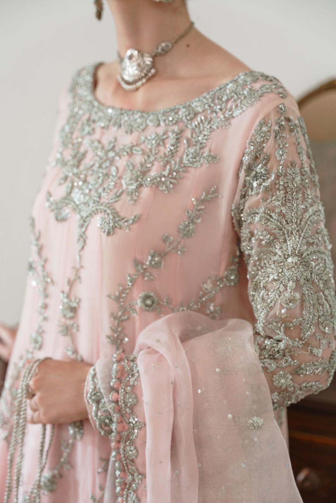 Blush Pink Rashmeen Silver